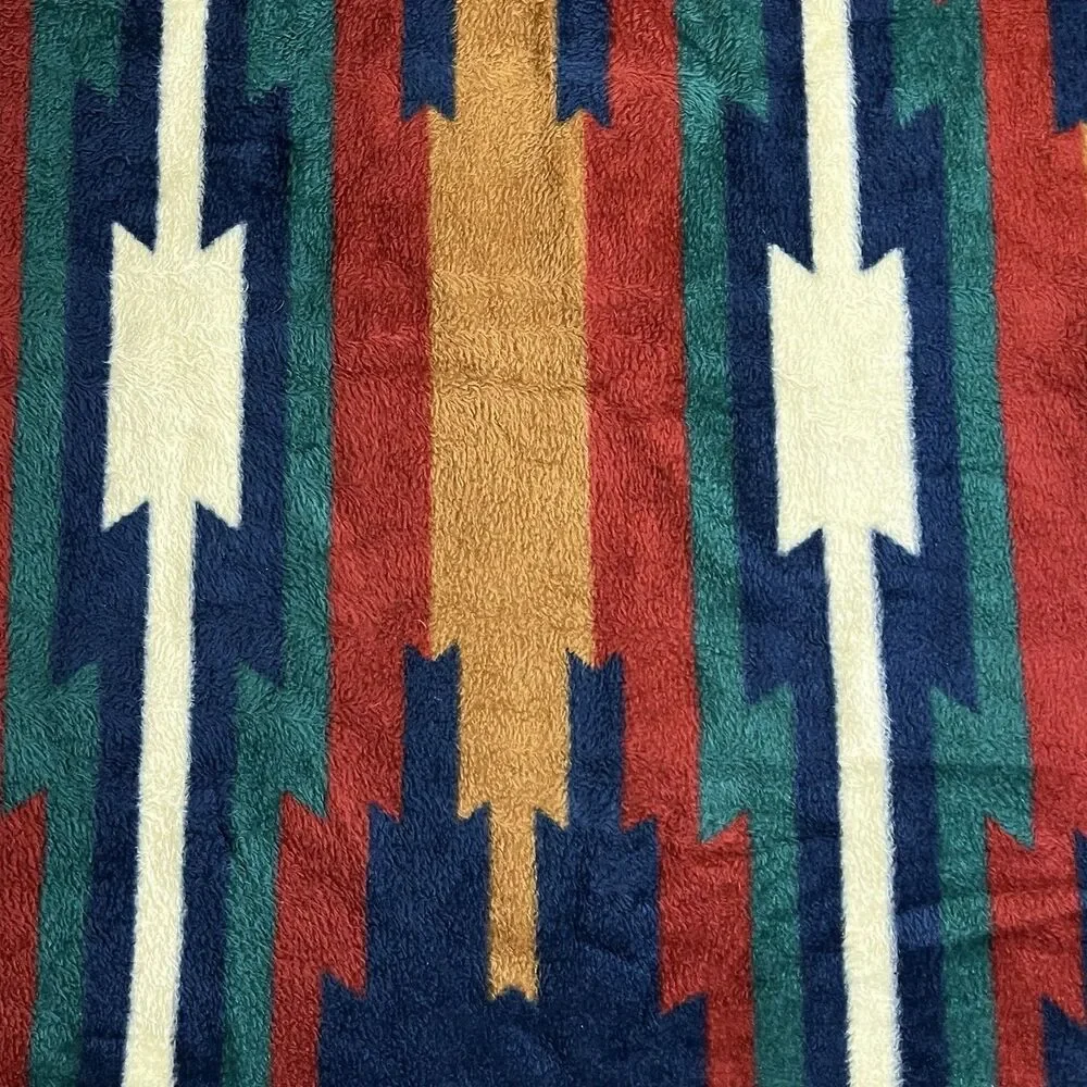 Vintage Biederlack Blanket Throw Aztec Navajo Southwestern Reversible 46x58